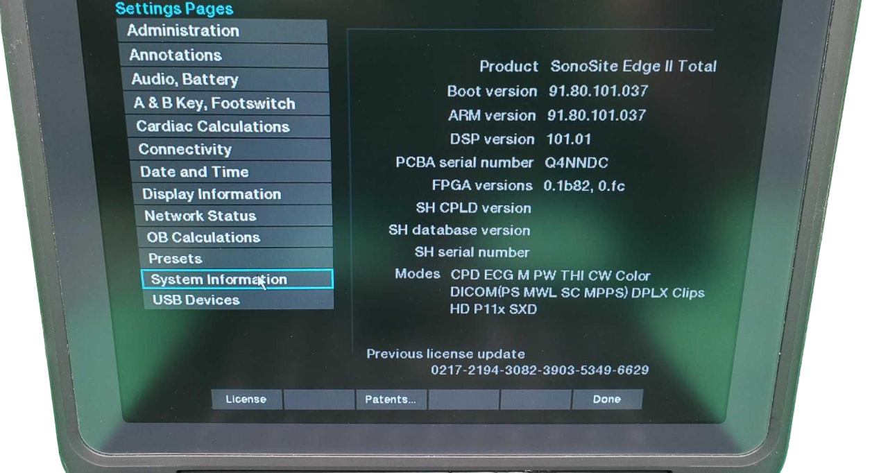 Sonosite Edge II Portable Ultrasound 2017/Color Package DICOM DIAGNOSTIC ULTRASOUND MACHINES FOR SALE